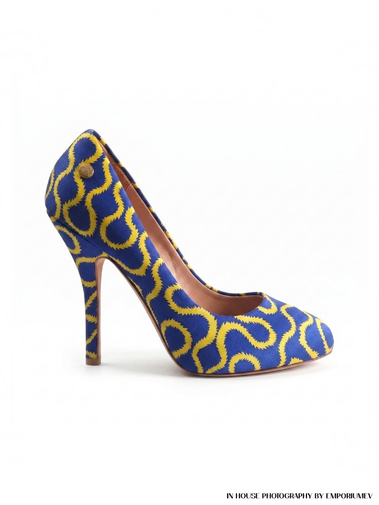 Nib Vivienne Westwood Maggie Women Pump Heels Blue Stilettos Size 7 Us